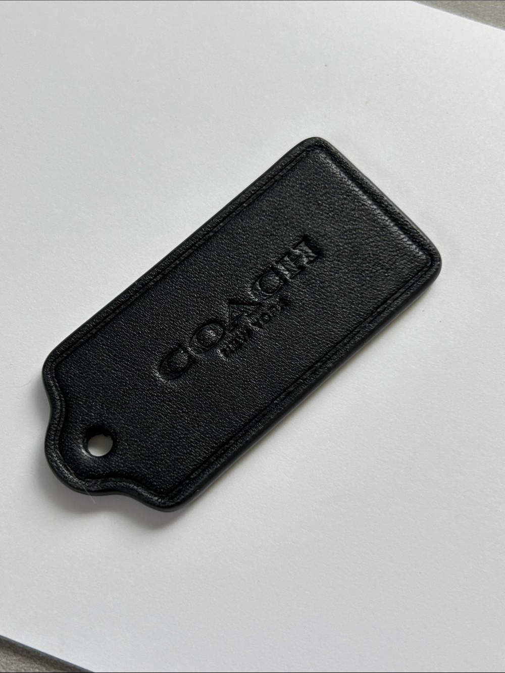 Coach Embossed Black Leather Hang Tag - Picture 4 of 8